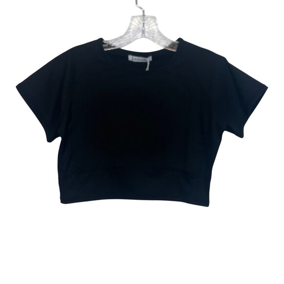 Jaoora Womens Crop Top Stretchy Black Size Medium New - Picture 1 of 9